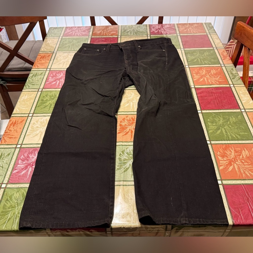 Old Navy Straight Leg Jeans Men's 34x30 Black Denim Pants Length 28